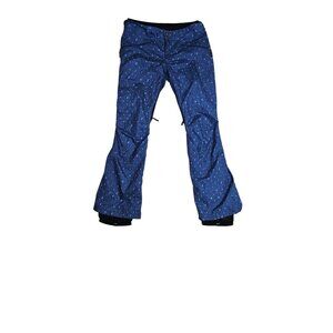 Burton Women's L Dryride Snowboard Pants, Blue Print, The White Collection